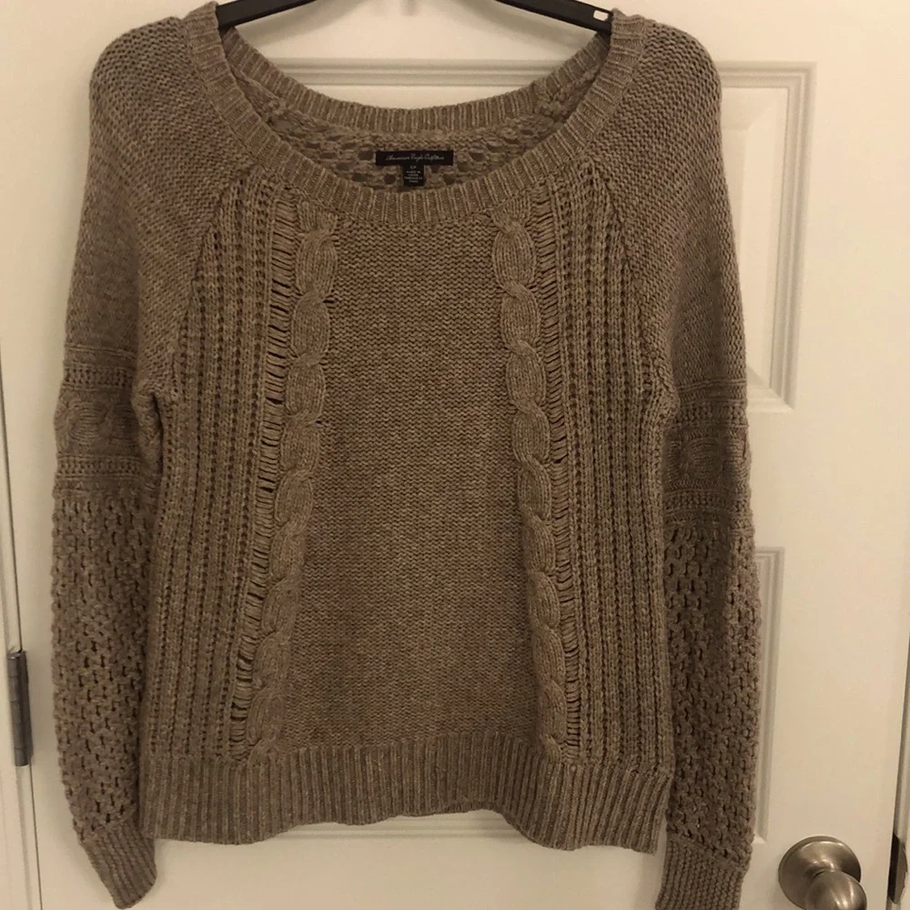 American Eagle brown woven sweater - Picture 1 of 5
